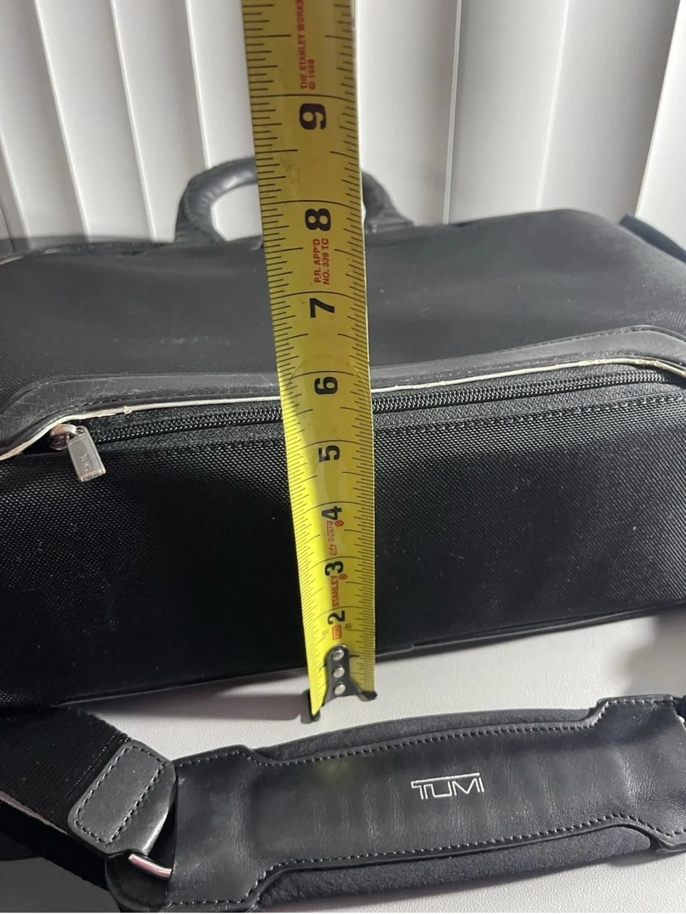 TUMI Arrivé Narita Slim Briefcase Black Ballistic Nylon Leather Laptop Bag